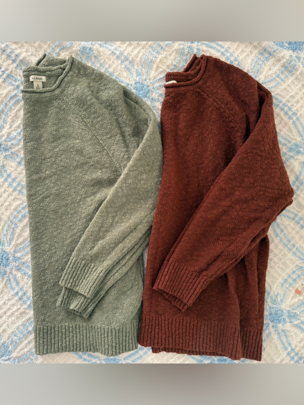 2 Women’s LL Bean cotton sweaters XL